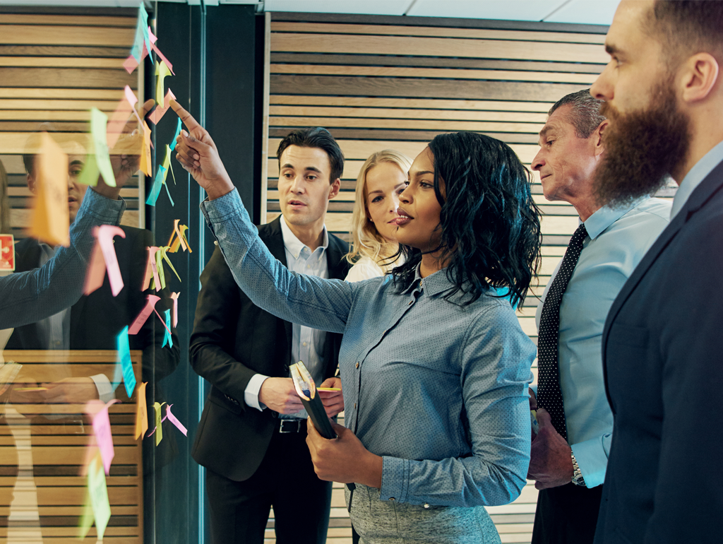 People working together at a meeting
